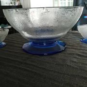 Set including 1 salad bowl and 5 fruit bowls in Daum Nancy crystal from the 40s