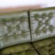 3 pers. sofa in dark green leather with chrome legs from 1970s