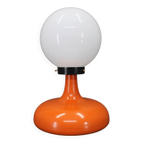 Italian space age lacquered metal table lamp with milk glass, 1970s