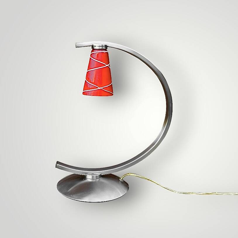 Curved retro-futuristic design lamp – Massive – 1990s