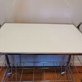 Vintage wheeled service in chrome-plated metal