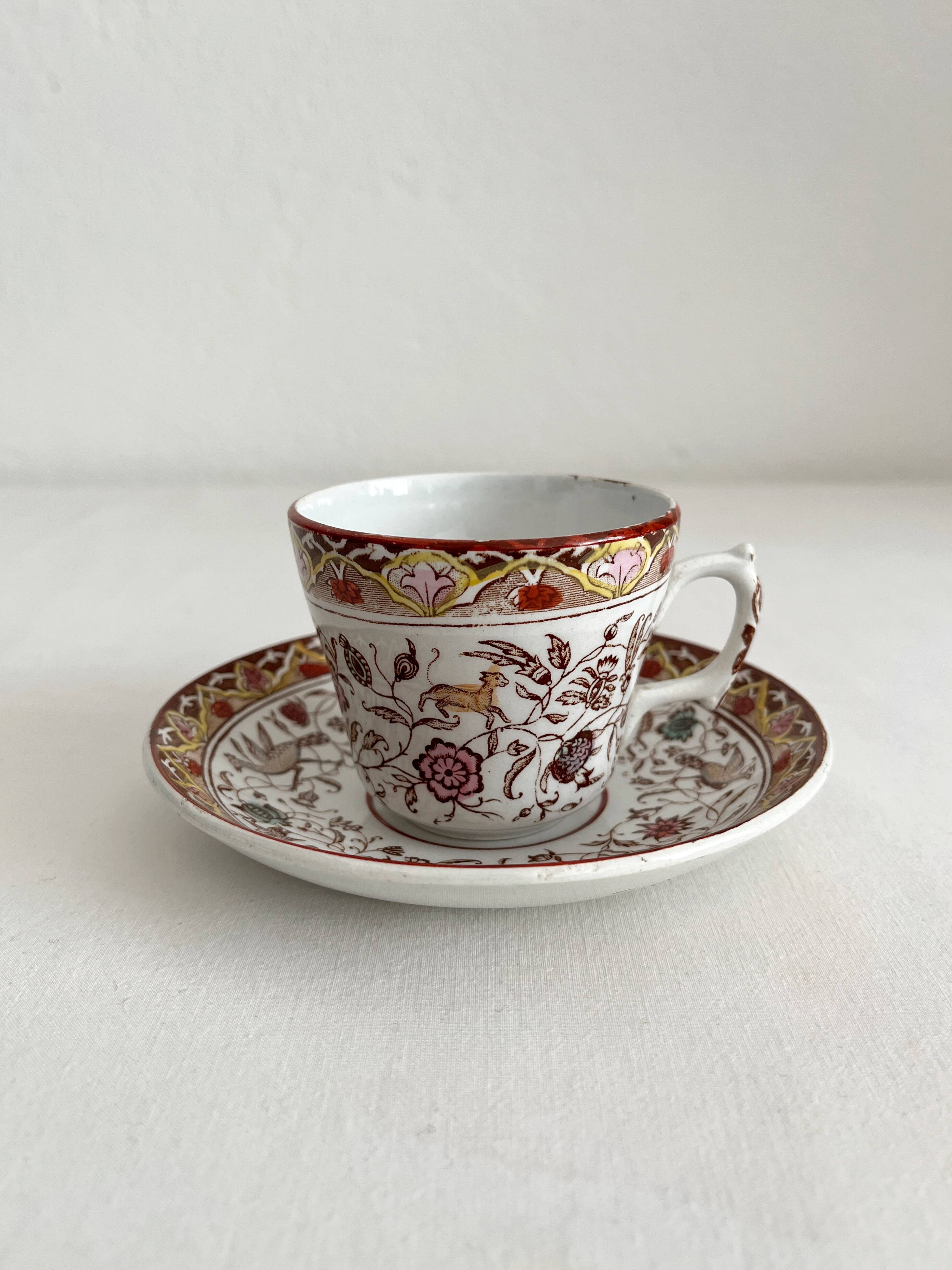 Choisy le Roi polychrome ironstone coffee cup
