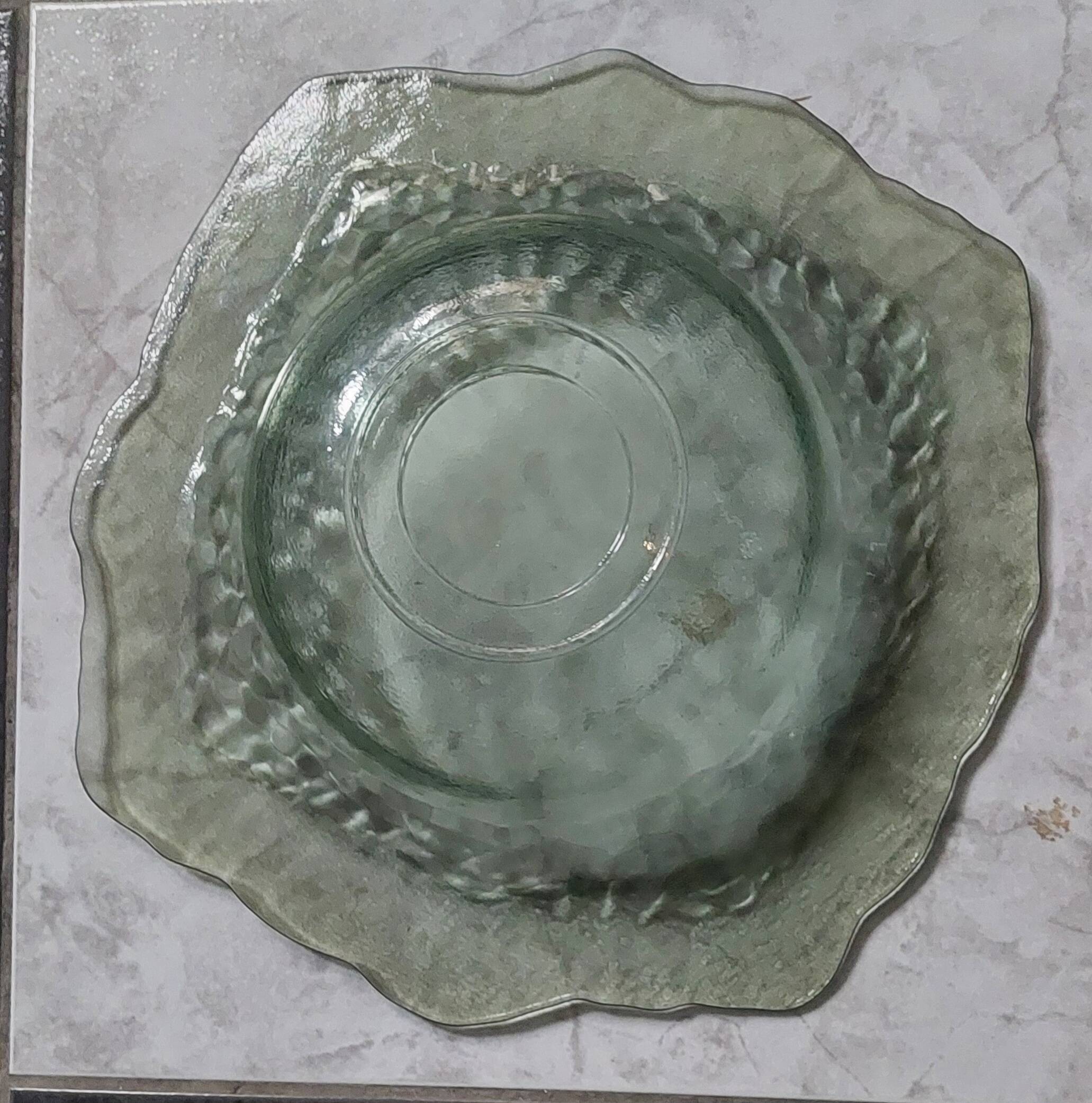 Large smoked glass plate