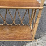 Wall shelf 2 trays, old, rattan.
