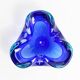 Cendrier en verre de Murano bleu