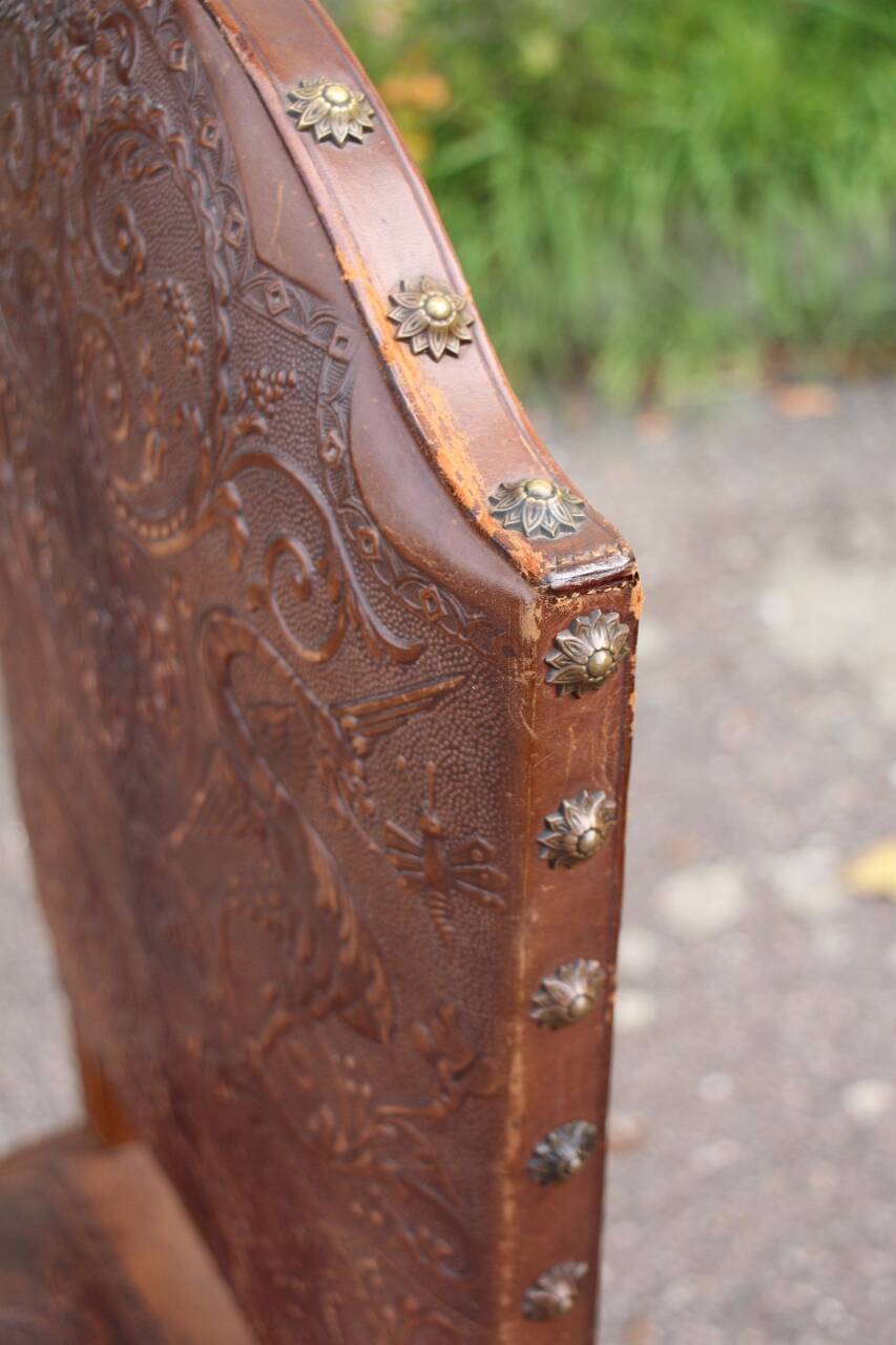 set of twelve Cordoba leather chairs from the 19th century