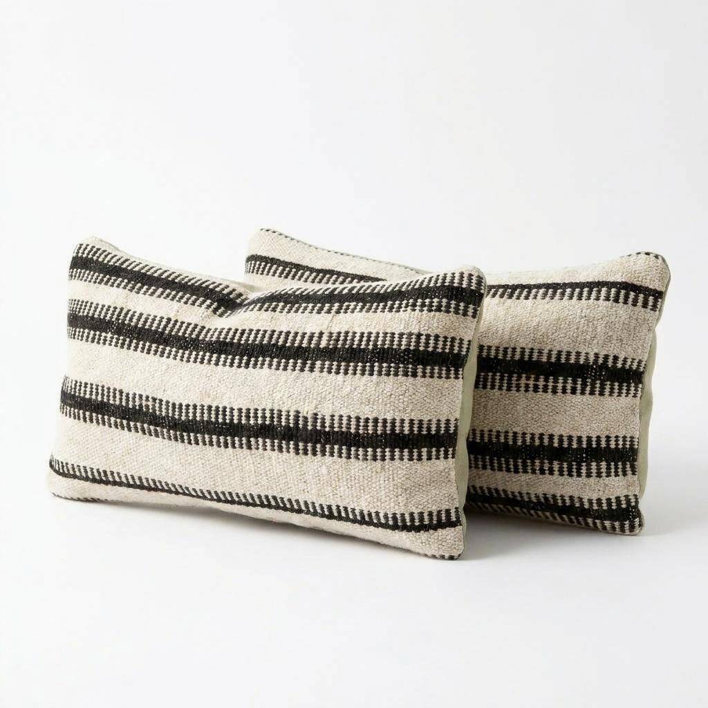 Set of 2 vintage kilim cushion covers 25x51 cm