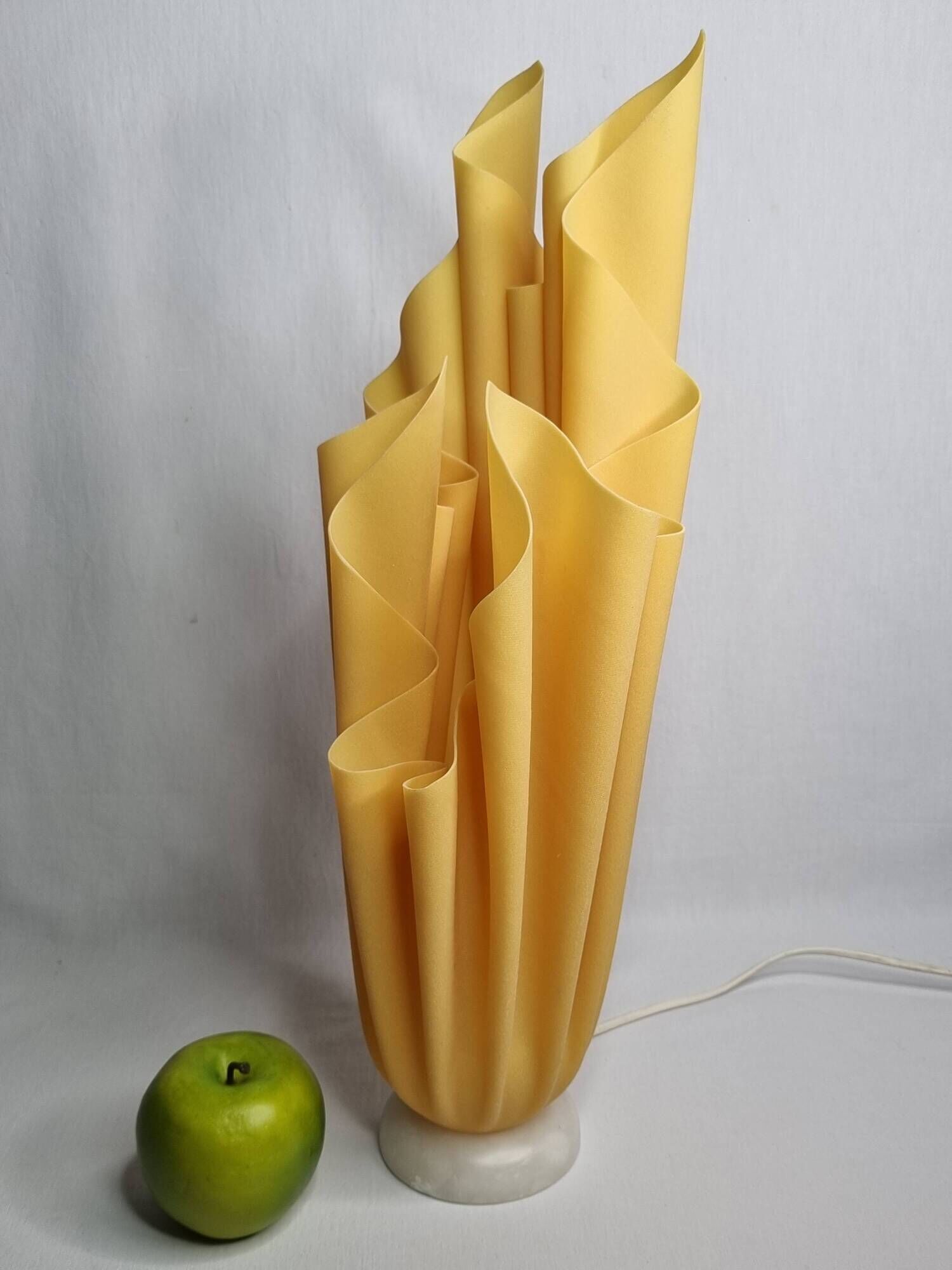Georgia Jacob's "Athena" lamp in yellow pleated resin, 1970s