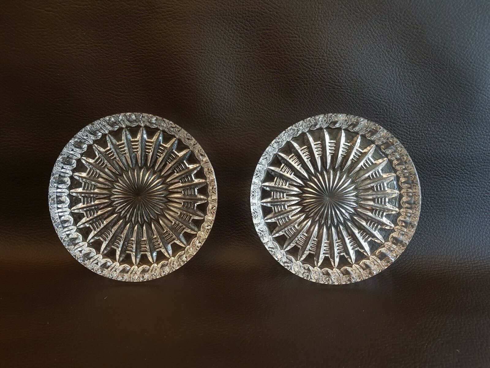 Lot de 2 sous coupes coupelles bijoux cristal dessous bouteille vide poche