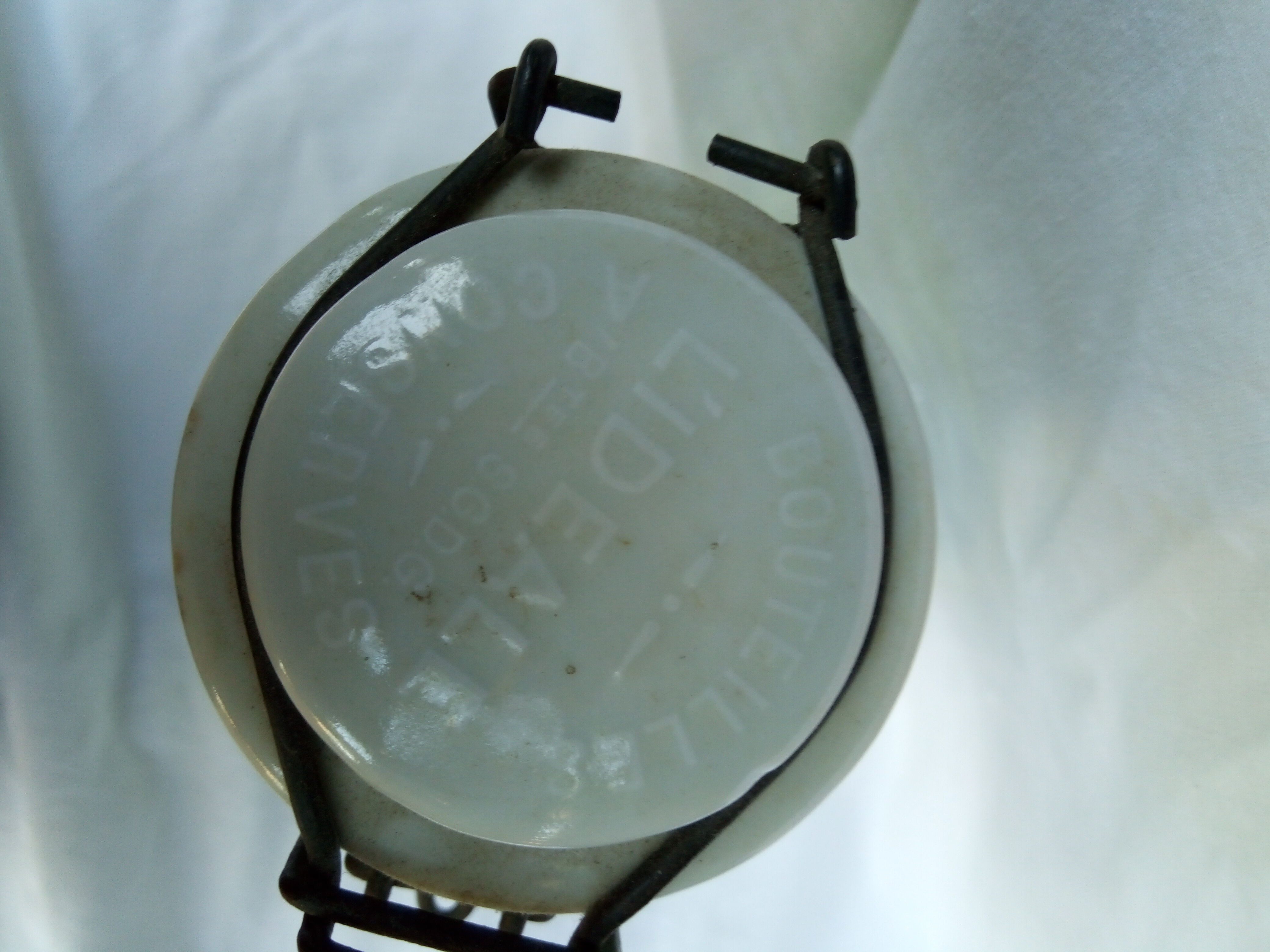 Old glass bottle porcelain cap, 2 liters