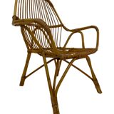Rattan easy chair by Dirk van Sliedregt Rohe Noordwolde 1960 in the Netherlands