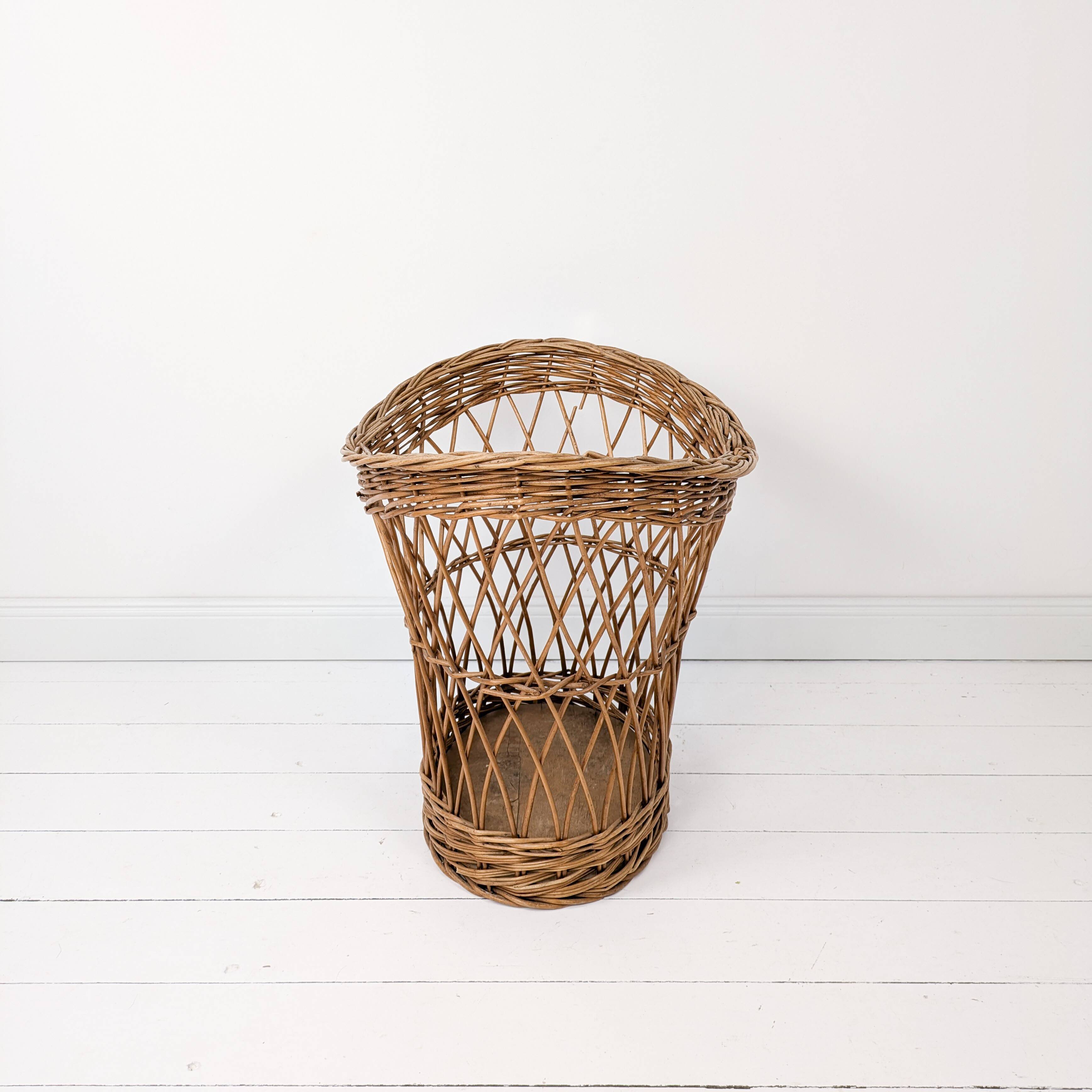 Panier Vintage Panier en osier Panier à linge Panier de rangement Mid Centu