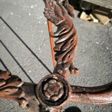 Cast iron and marble swan neck coffee table