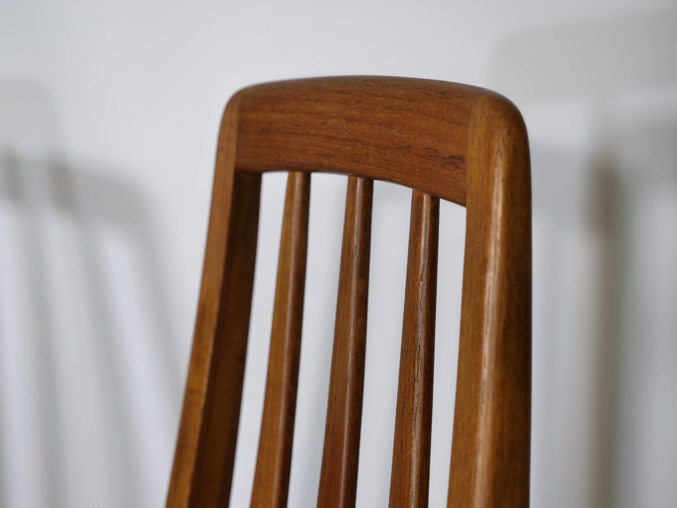 Eva Dining Chairs in Teak by Niels Koefoed for Hornslet, Leather, Set of 4