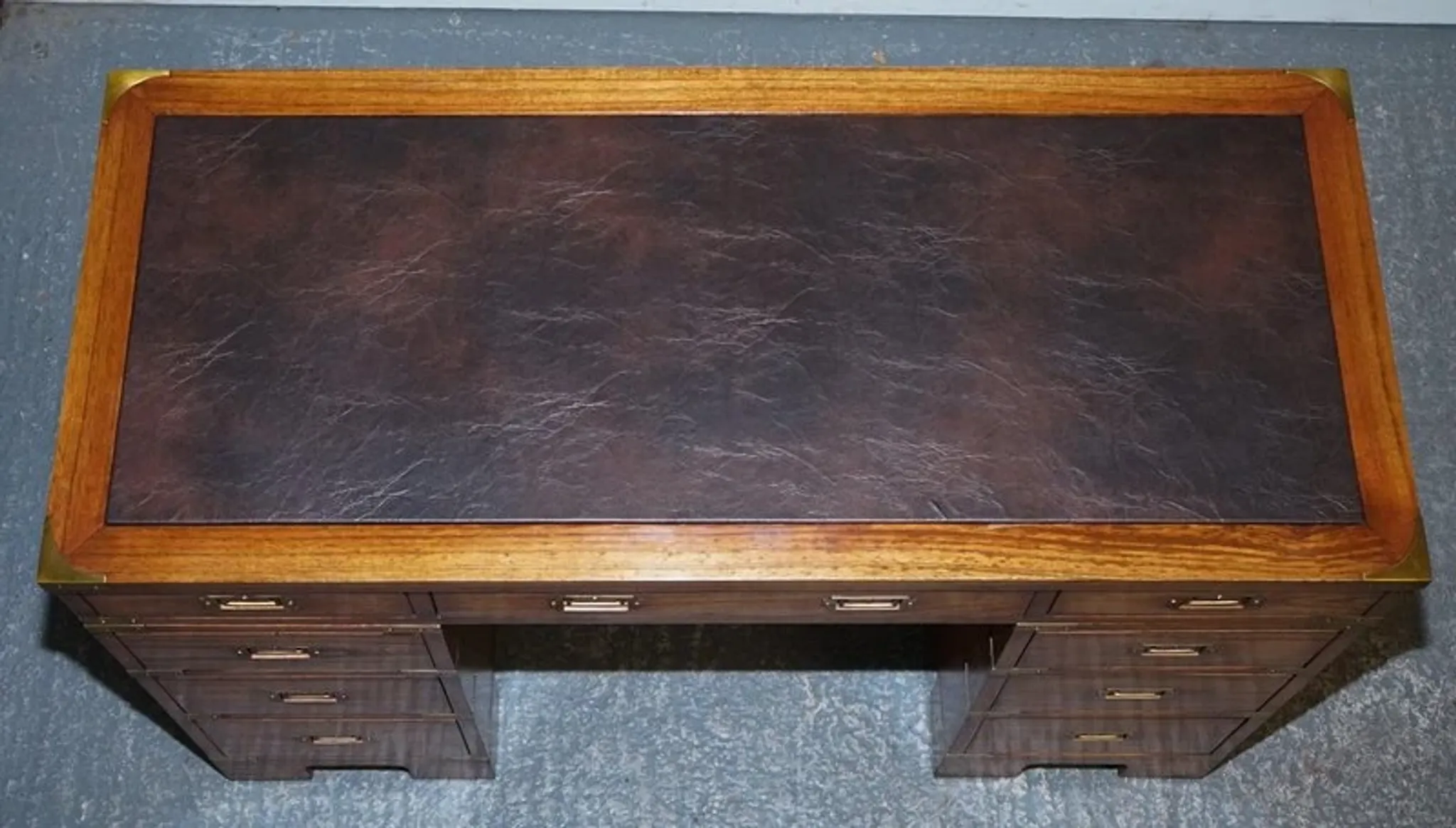 Vintage Military Campaign Desk with Brass Fittings