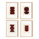 Collection of 4 abstract paintings on brown paper signed Eawy.
