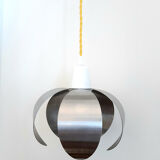 Flower pendant lamp in brushed steel 1970