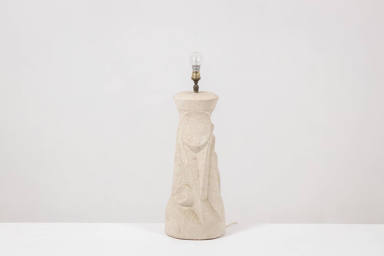 Carved stone lamp. 1970s.