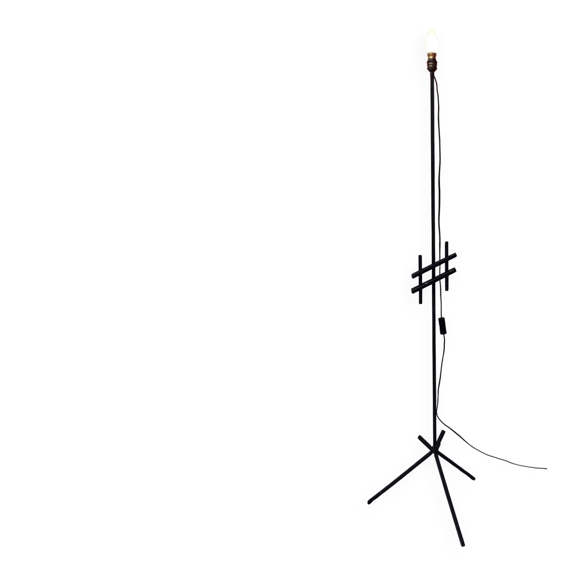 Black iron floor lamp