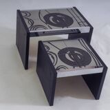 Set of 2 tiled nesting side tables