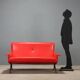 Vintage red faux leather sofa from the 1960s.