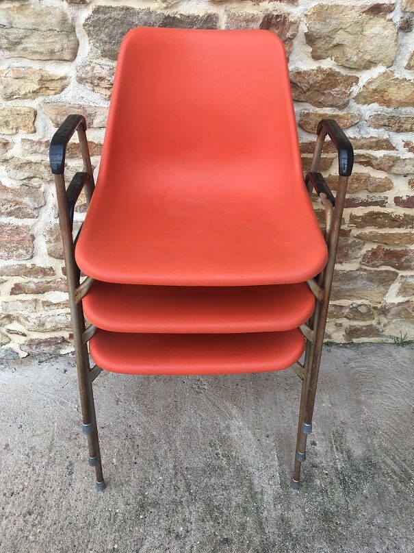 Set de 3 chaises à accoudoirs Robin Day