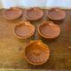 Série 6 Coupelles EMILE HENRY Céramique Marron Forme Coquillage Vintage