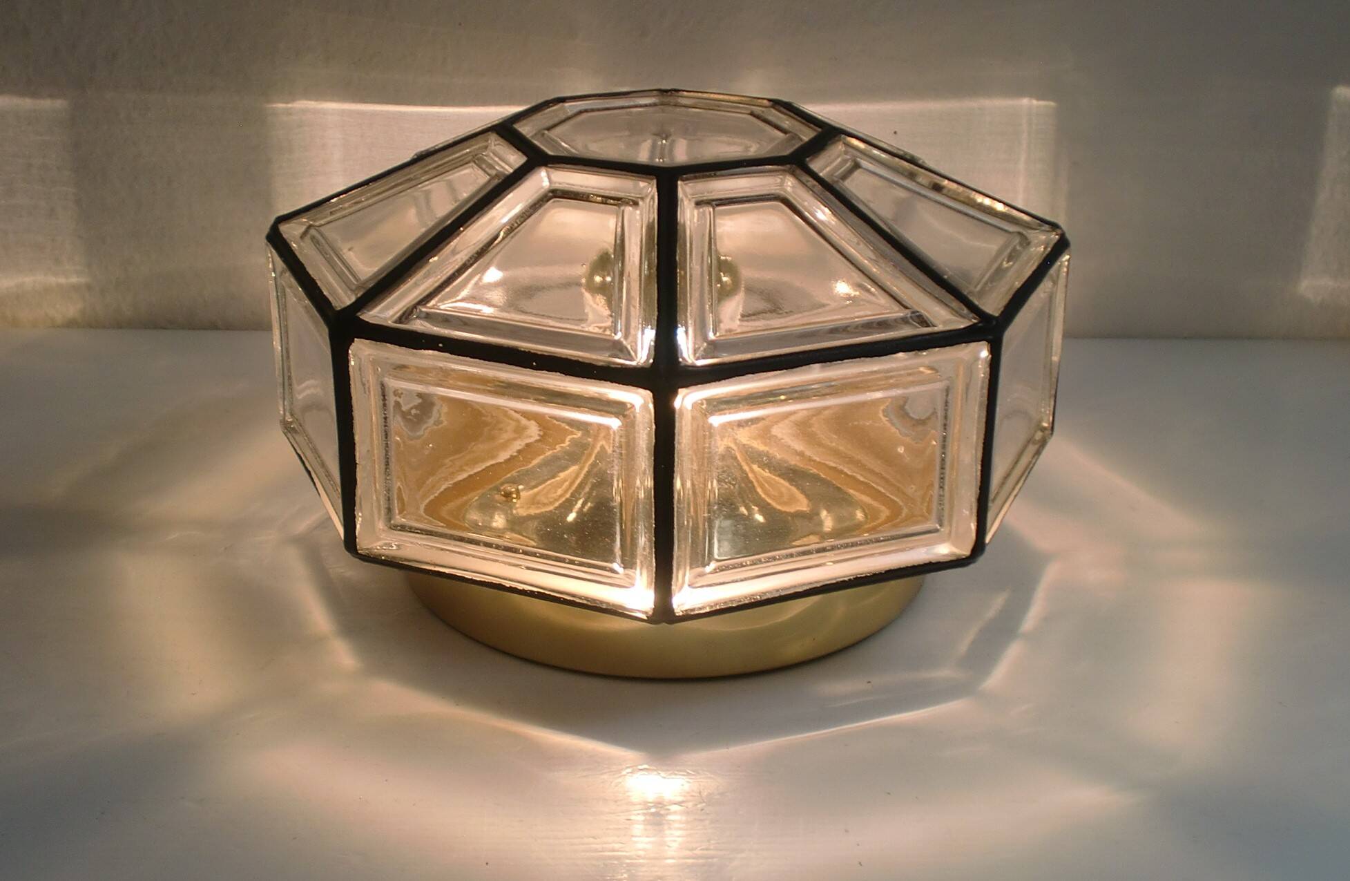 30x17cm glashütte limburg wall ceiling lamp model 2813, geometric shape