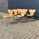 Fritz Hansen series 7 Vlinderstoelen naturel hout 1988