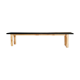 Banc de ferme en chêne rénové assise noire