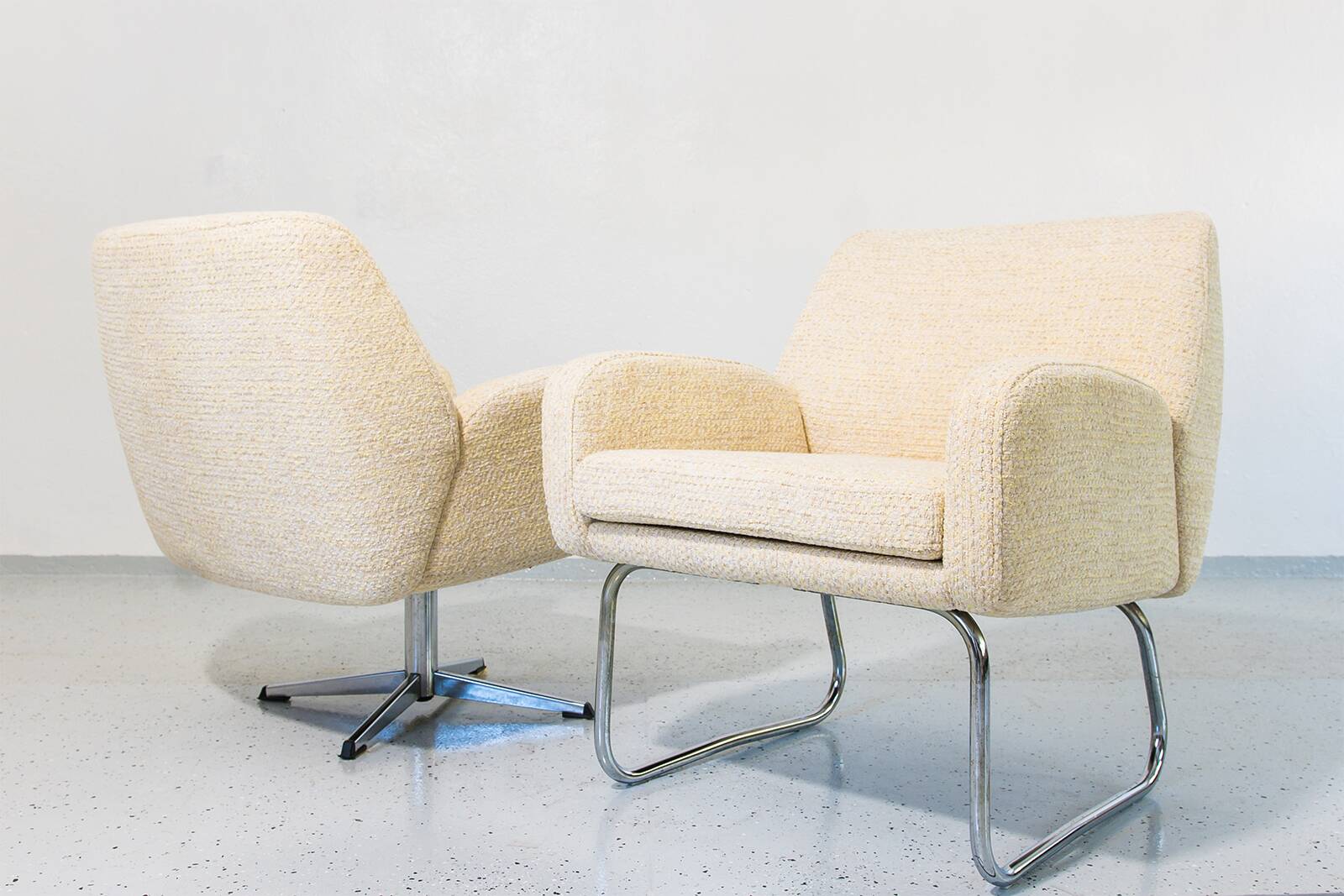 Vintage yellow Armchairs, Germany, 1970s, Set Of 2