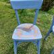 pair of chippy blue paint bistro chairs