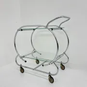 Art deco bar cart trolley chrome tubular, 1930s
