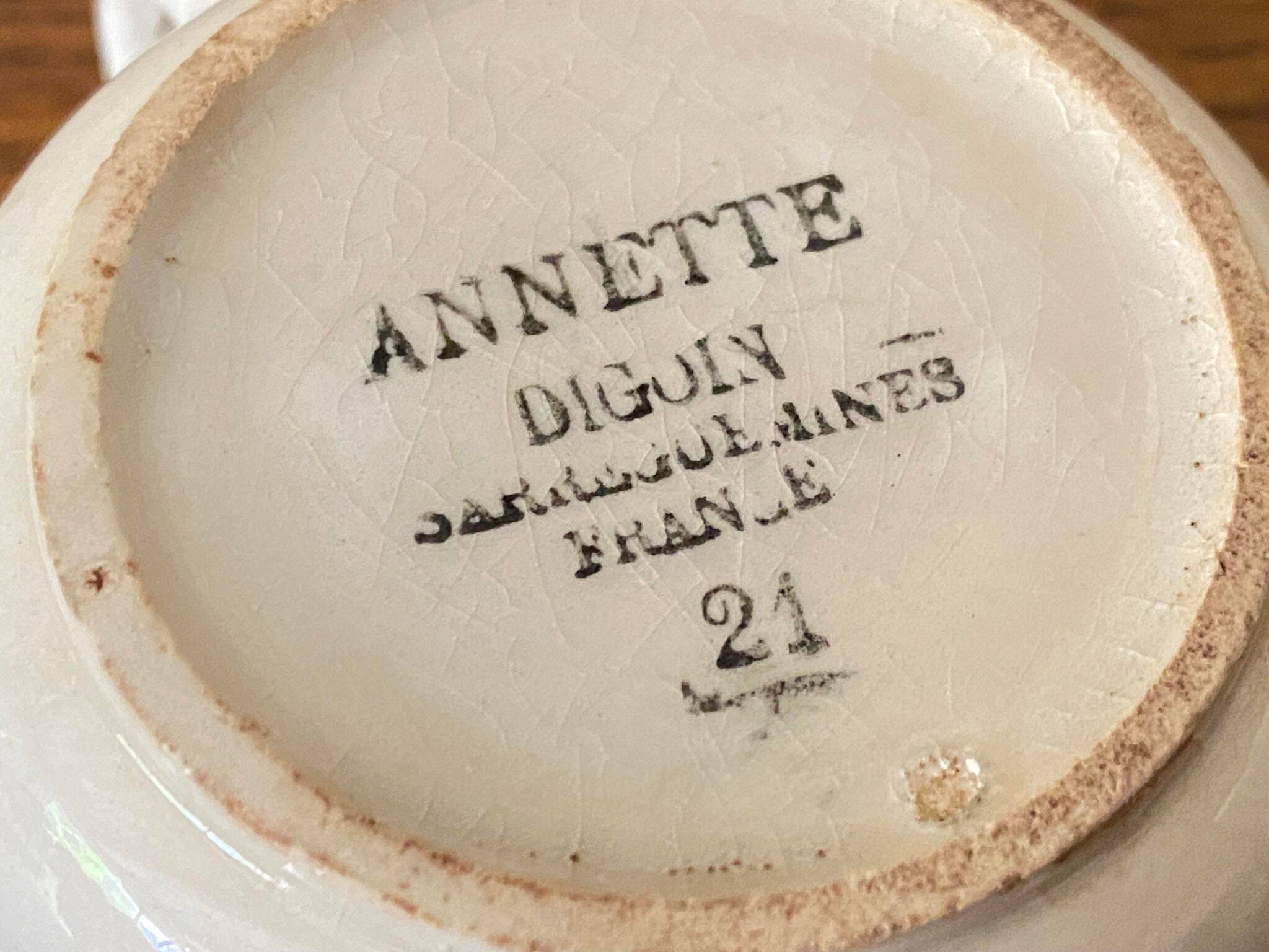 Earthenware cup from Sarreguemines Digoin model Annette