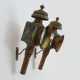 Pair of vintage wall lamps carriage lanterns, cab, electrified lanterns. Year 20 30