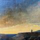 19th Century Romantic Painting "Solitary Shepherd at Dusk" Oil on Canvas + Frame