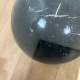 Coffee table in curved glass and black marble sphere, Giorgio Cattelan for Cattelan, 1980