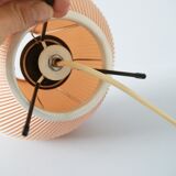 Cocoon lamp with pink pleated shade, 50's lighting