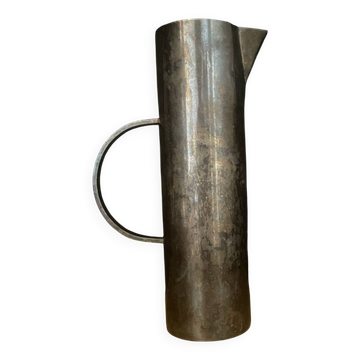 Minimalist antique metal carafe pitcher