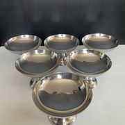Set of 6 vintage stainless steel ice cream bowls