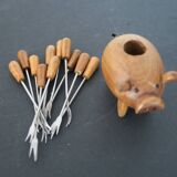 Vintage pig with wooden picks