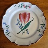 Assiette ancienne Les Islettes Lunéville Motif Tulipe
