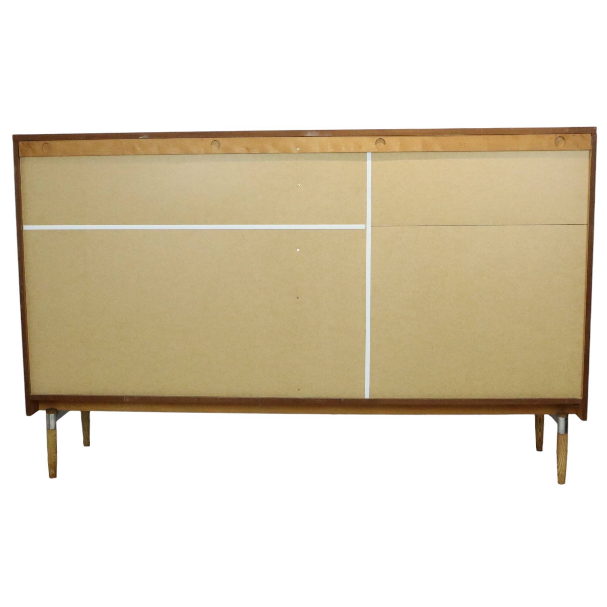 Vintage Mid Century Highboard Cabinet Drawer and Doors Teak Veneer 200cm