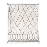 Berber carpet Beni ouarain with black graphic patterns 293x212cm