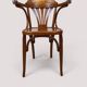 Fauteuil de bureau bistrot en hêtre courbé, style Thonet, circa 1960