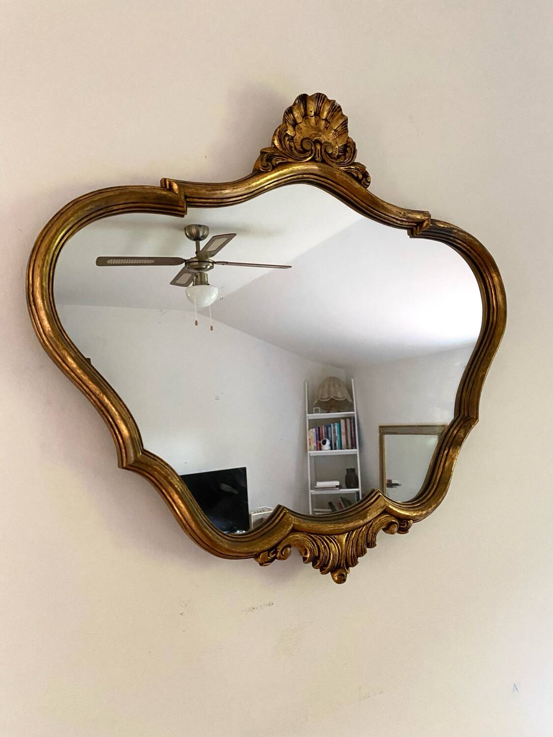 Antique Baroque Shell Mirror