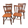 4 chaises en bois massif, 1950