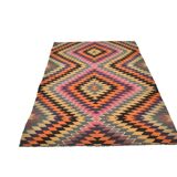 5x8 Colorful Tribal Pattern Kilim Area Rug, 166x247Cm
