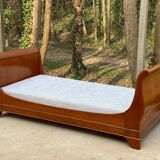 Louis Philippe Grange solid wood sleigh bed with base