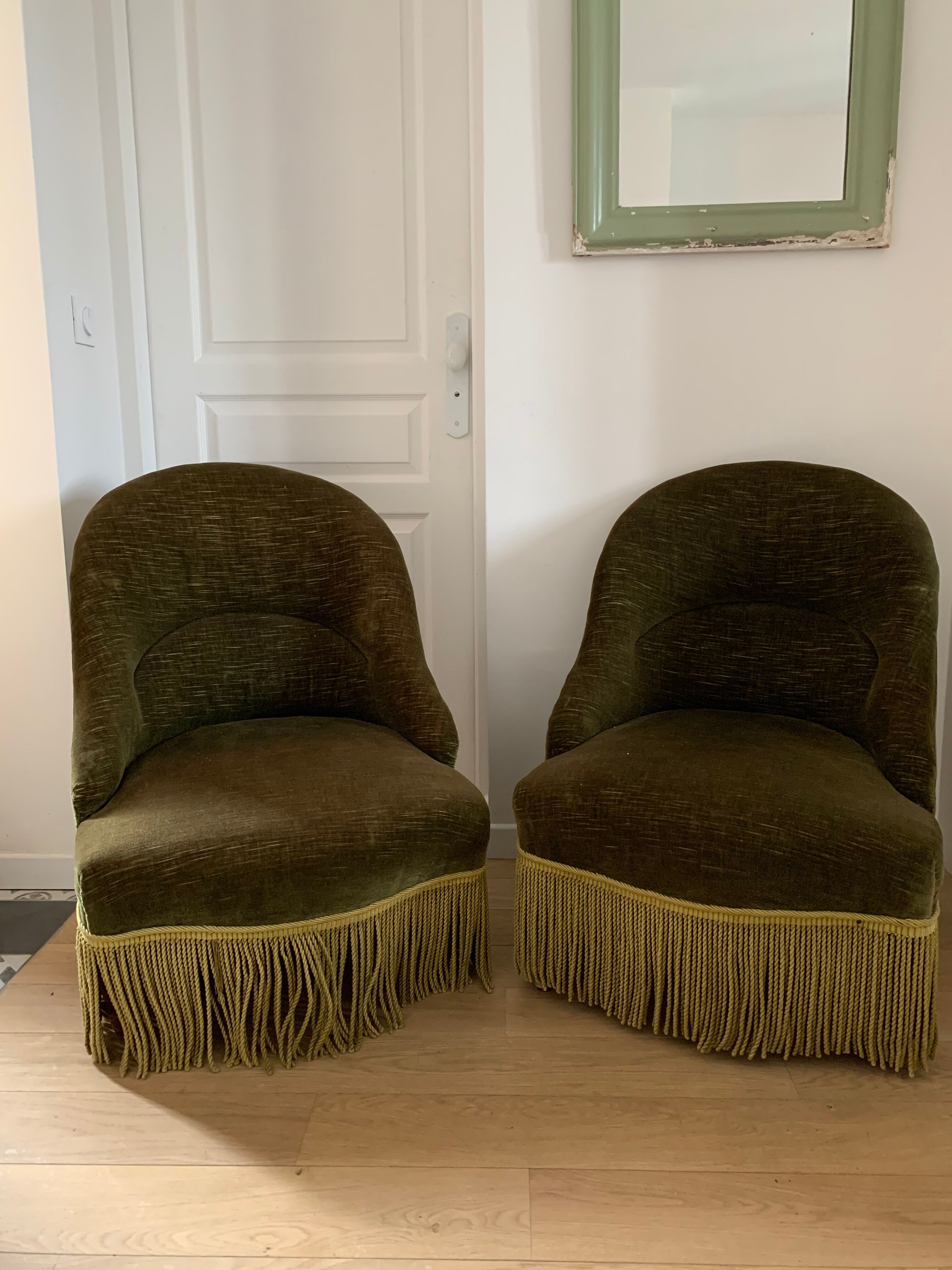 Pair of toad armchairs